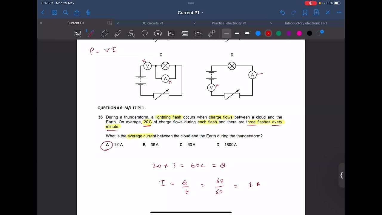 Electrcity part 1 | Topical MCQs P1 | O level Physics