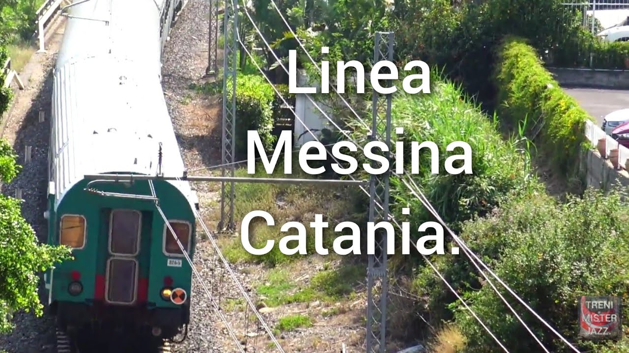 Treni sulla linea ferrata Messina-Catania. E 464 001.