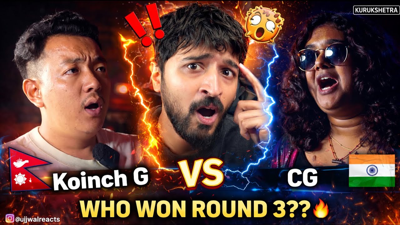 CG vs KOINCH G REACTION - She DESTROYED Him! 3-0😱 | Nepal vs India Rap Battle