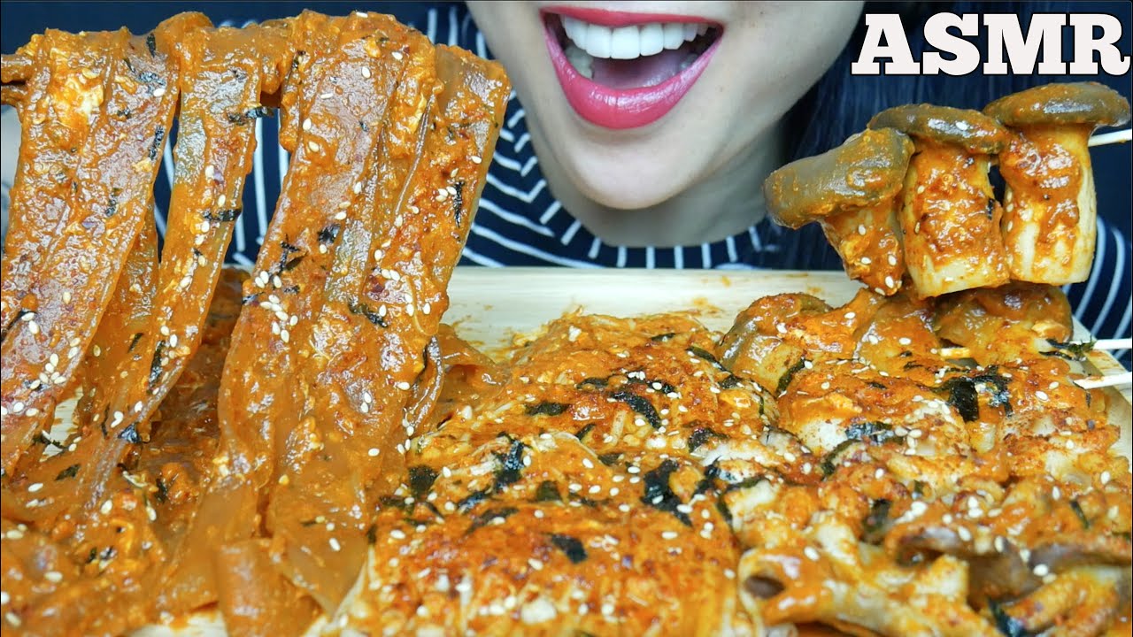 ASMR CLEAR NOODLE + OCTOPUS CUTTLEFISH ENOKI OYSTER MUSHROOM ( EATING SOUNDS) NO TALKING | SAS-ASMR