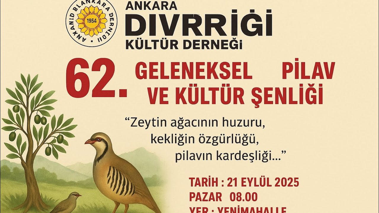 Ankara Divriği Pilav ve Kültür Şenliği 2025 | 62. Geleneksel Etkinlik
