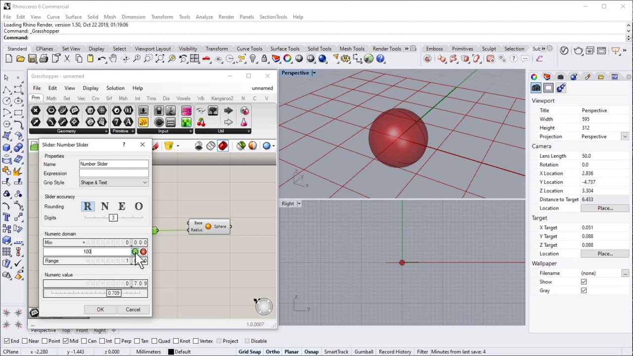 How to Model a 3D Sphere Object with Grasshopper Plugin in Rhinoceros 6 - What About Design Tutorial