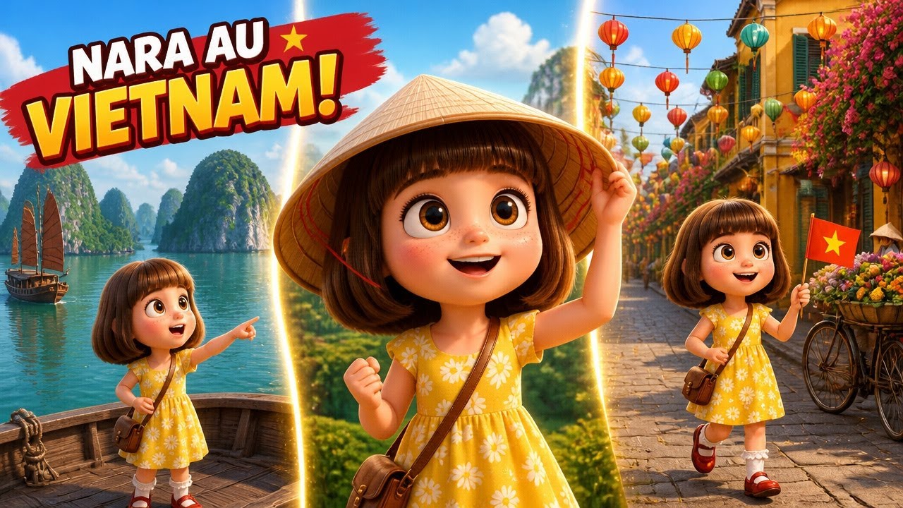 Nara au Vietnam 🇻🇳 | Comptine de Voyage pour Enfants 2–5 ans | Chaîne Nara