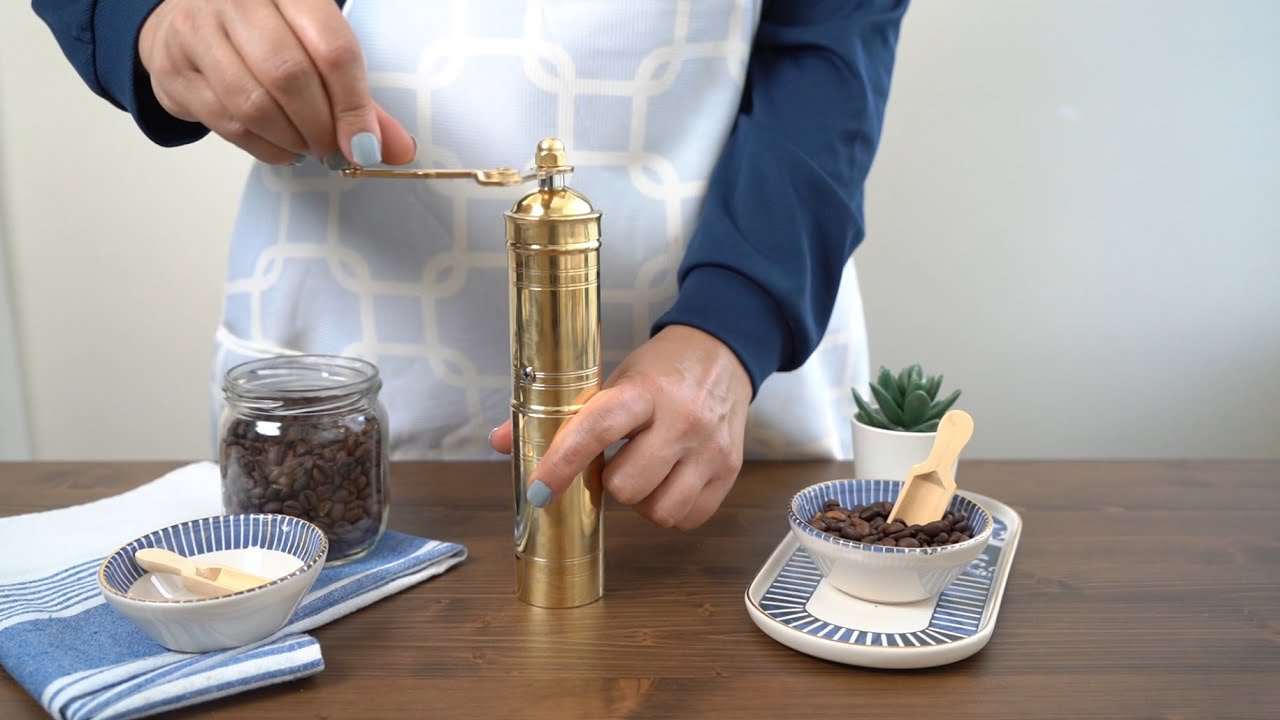 Binbir Trend Traditional Turkish Coffee Grinders, Brass Coffee Mill, Manual Coffee Mill with Handle