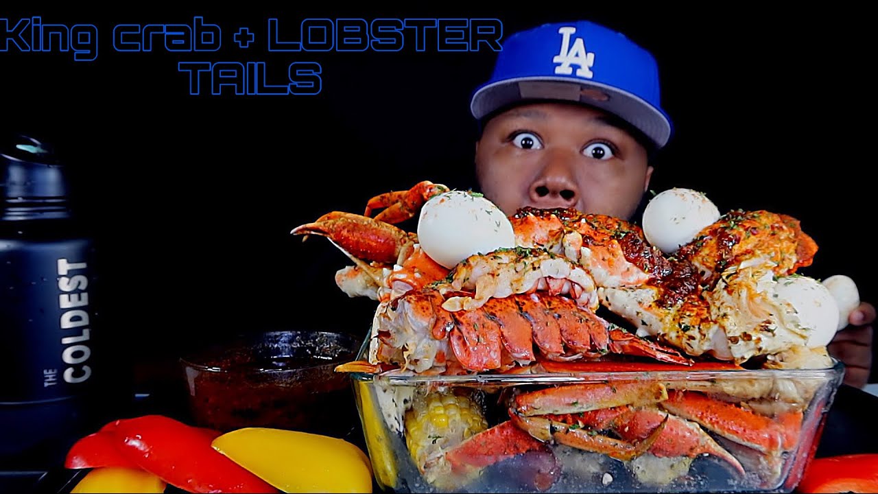 KING CRAB + SNOW CRAB + LOBSTER TAILS SEAFOOD BOIL | + DIPPIN DASH BUTTER SAUCE | MUKBANG