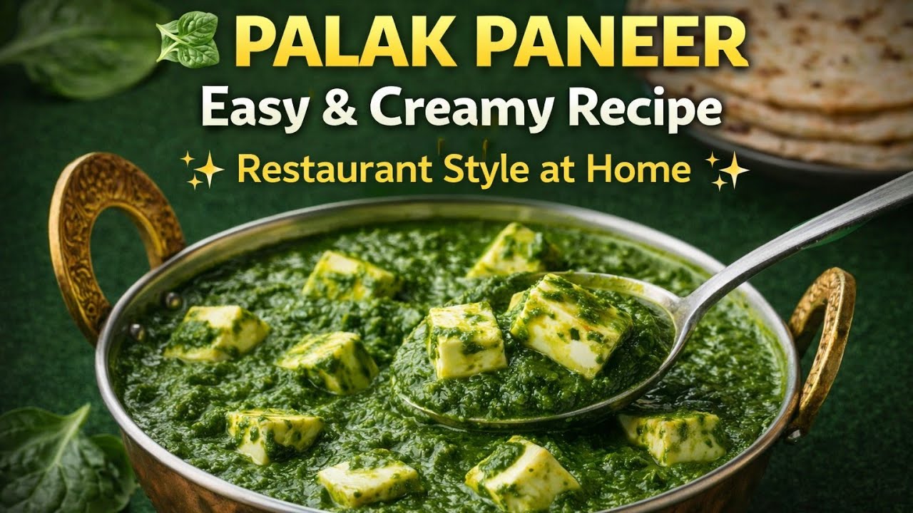 Palak Paneer Easy Recipe | Dhaba Style Palak Paneer at Home | Perfect Green Gravy