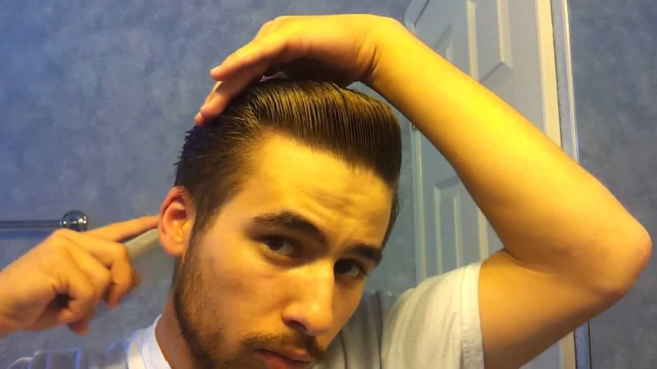Pompadour: classic look and handlebar mustache