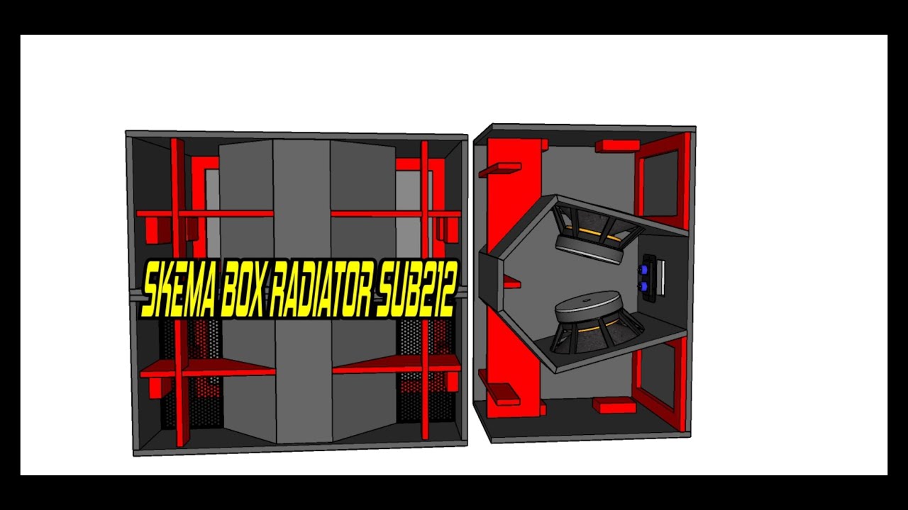 SKEMA [PLAN] BOX SPEAKER RADIATOR SUB212 DUAL 12 INCH (sub sound miniatur)