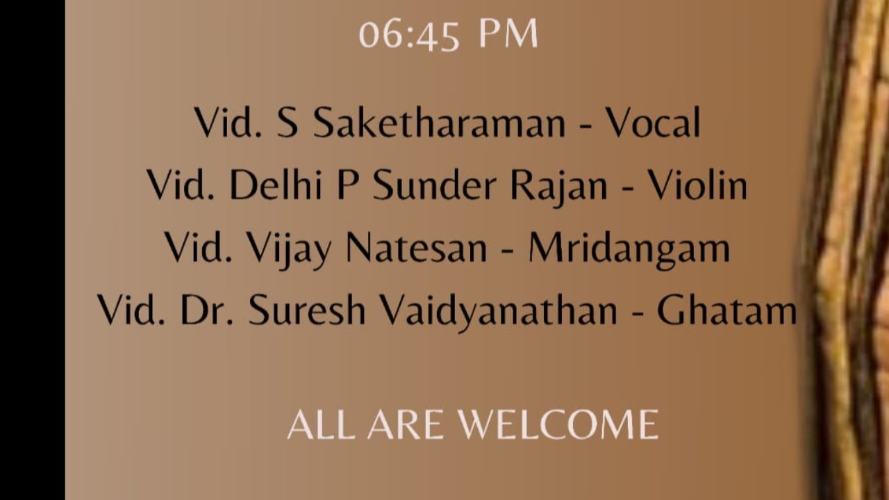 Neyveli Narayanan Center for Performing Arts -Saketharaman Vocal