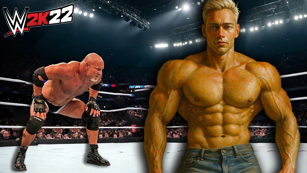 Реванш между Рафаэлем с огромными бицепсами и Голдбергом (WWE 2K22).
