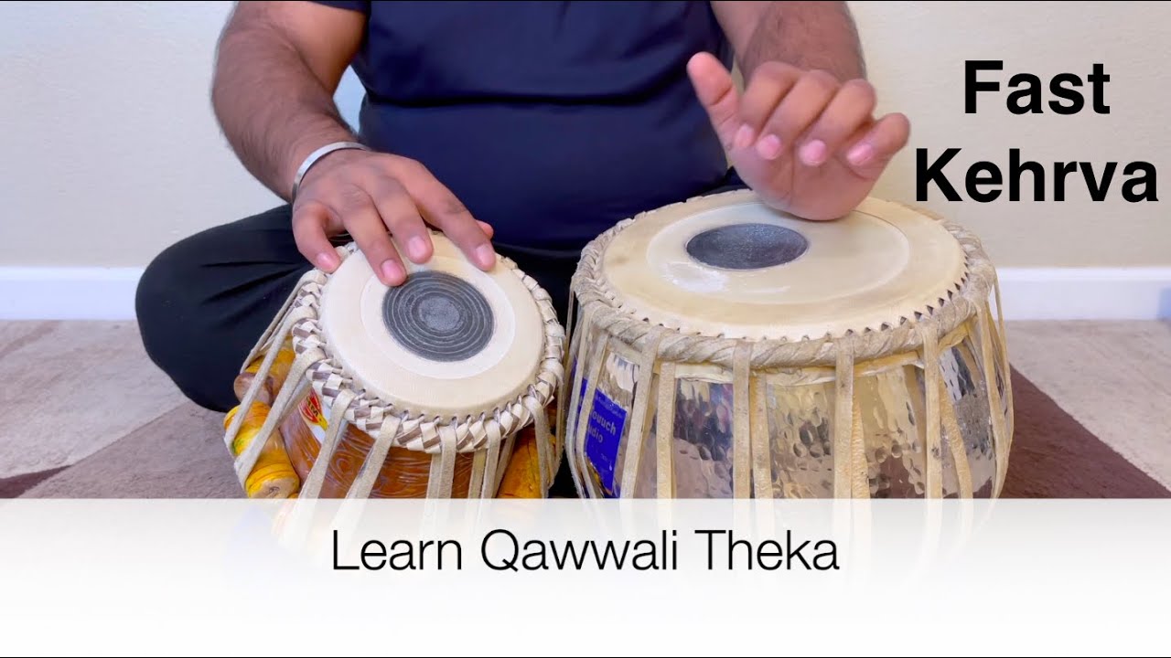 Learn Qawwali Theka and variations, Fast kehrva, how to play Tabla with kwali, qwali keherva