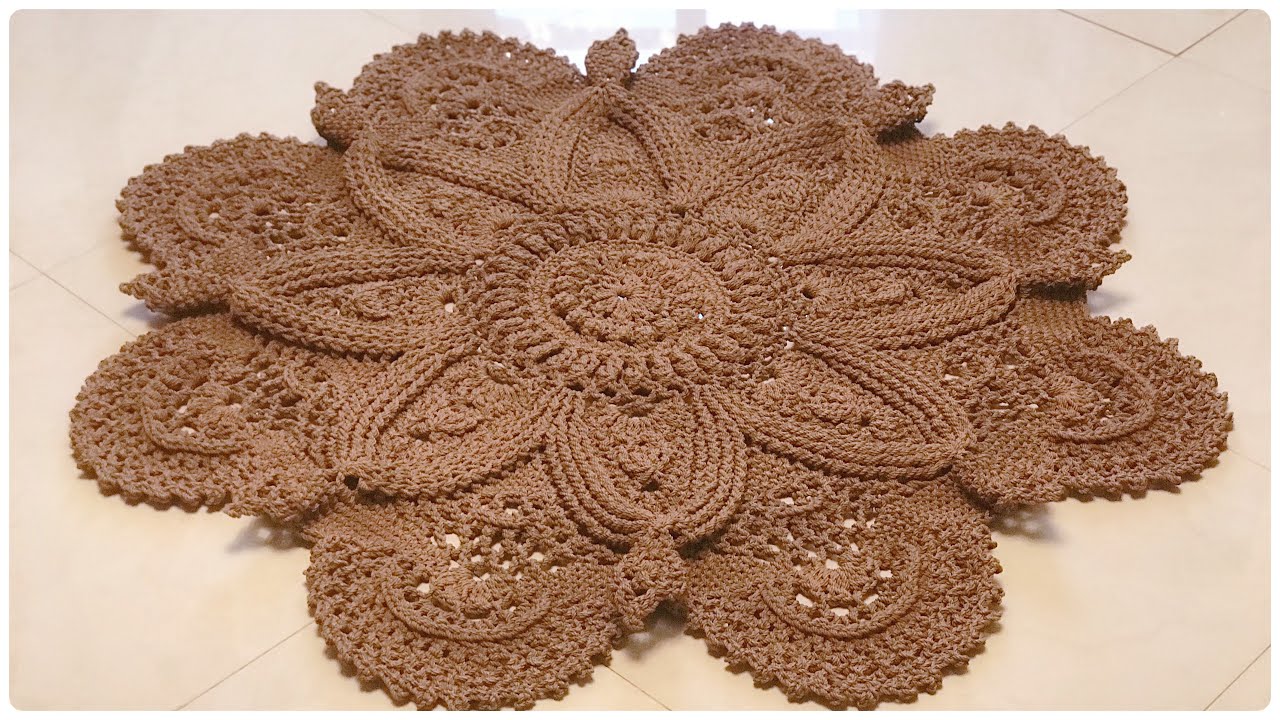 سجاده جديده كروشية 3d  الجزء الاول (1-10) crochet 3d rug