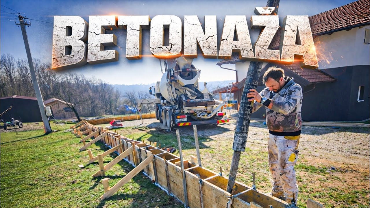 OKOLOKUĆNI POSLOVI #94 - BETONIRAMO TEMELJ ZA OGRADU I MONTIRAMO VRATA NA RADIONU !! 