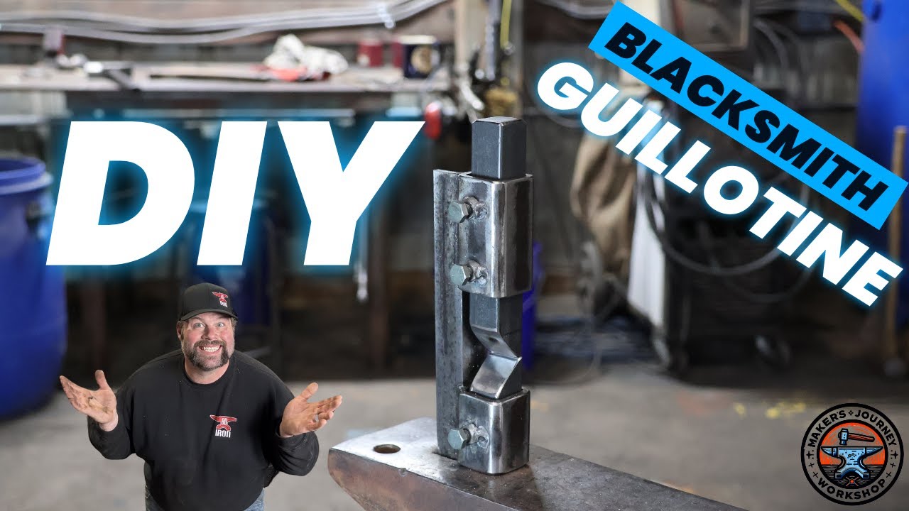 BLACKSMITHING- DIY GUILLOTINE tool BEEFY and beginner friendly from scrap metal!!