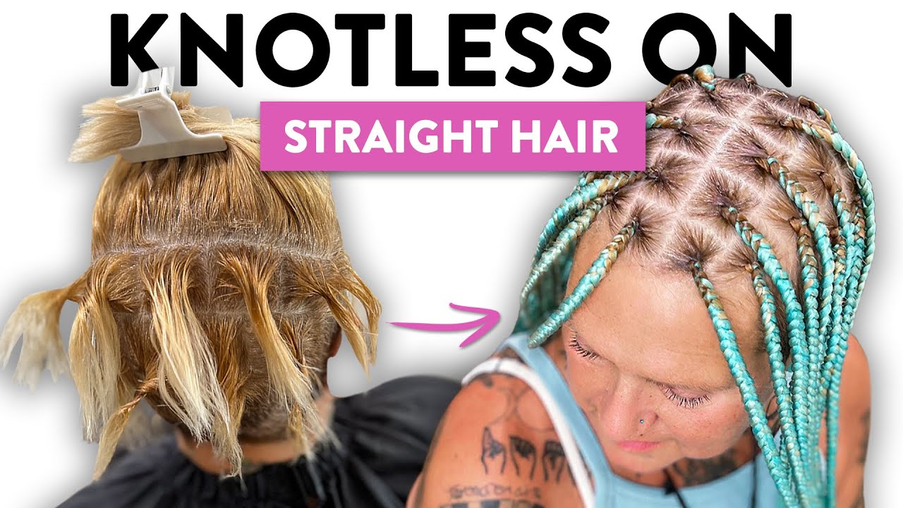 🤩 Knotless Box Braids on Straight Hair