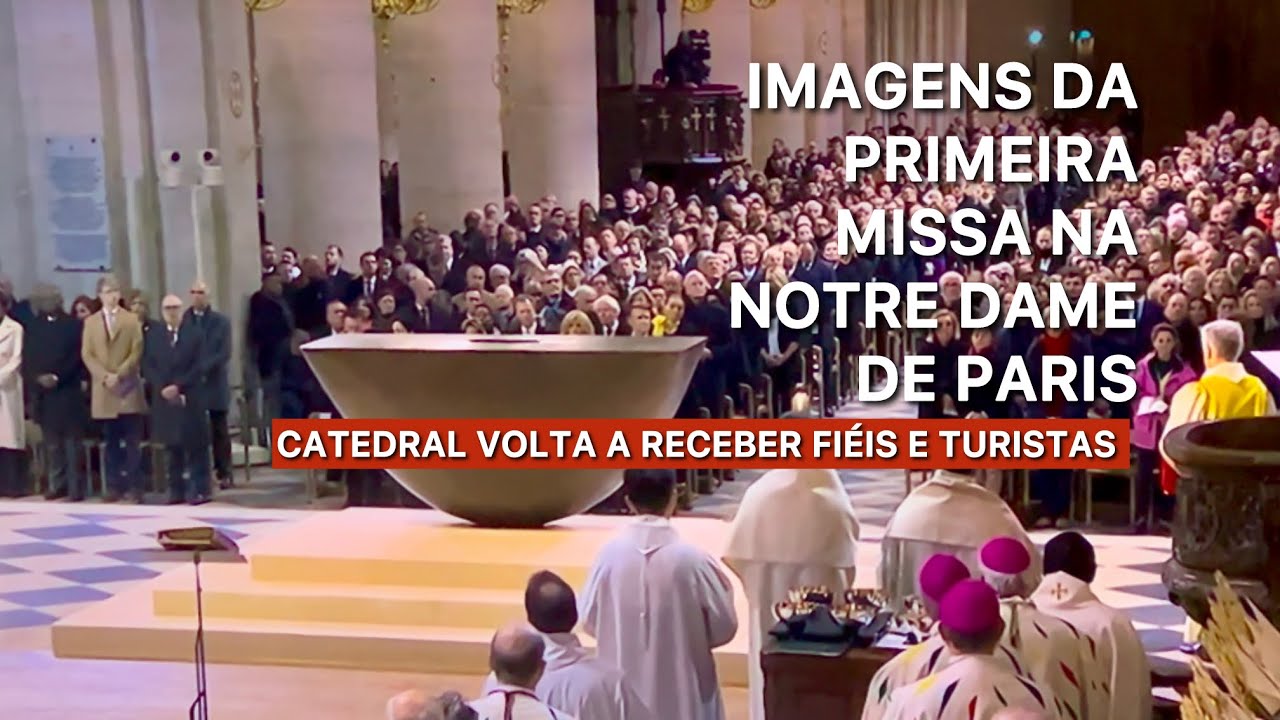 PRIMEIRA MISSA NA NOTRE DAME DE PARIS, APÓS INCÊNDIO DE 2019. CATEDRAL RECEBE FIÉIS E TURISTAS