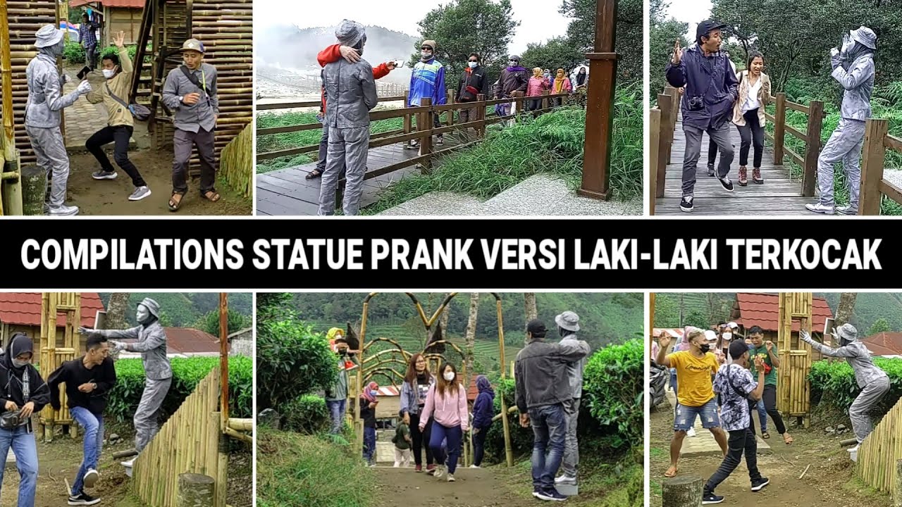 KOMPILASI PRANK PATUNG HIDUP || Versi LAKI-LAKI Terkocak || Statue Prank Lucu Ngakak 😂