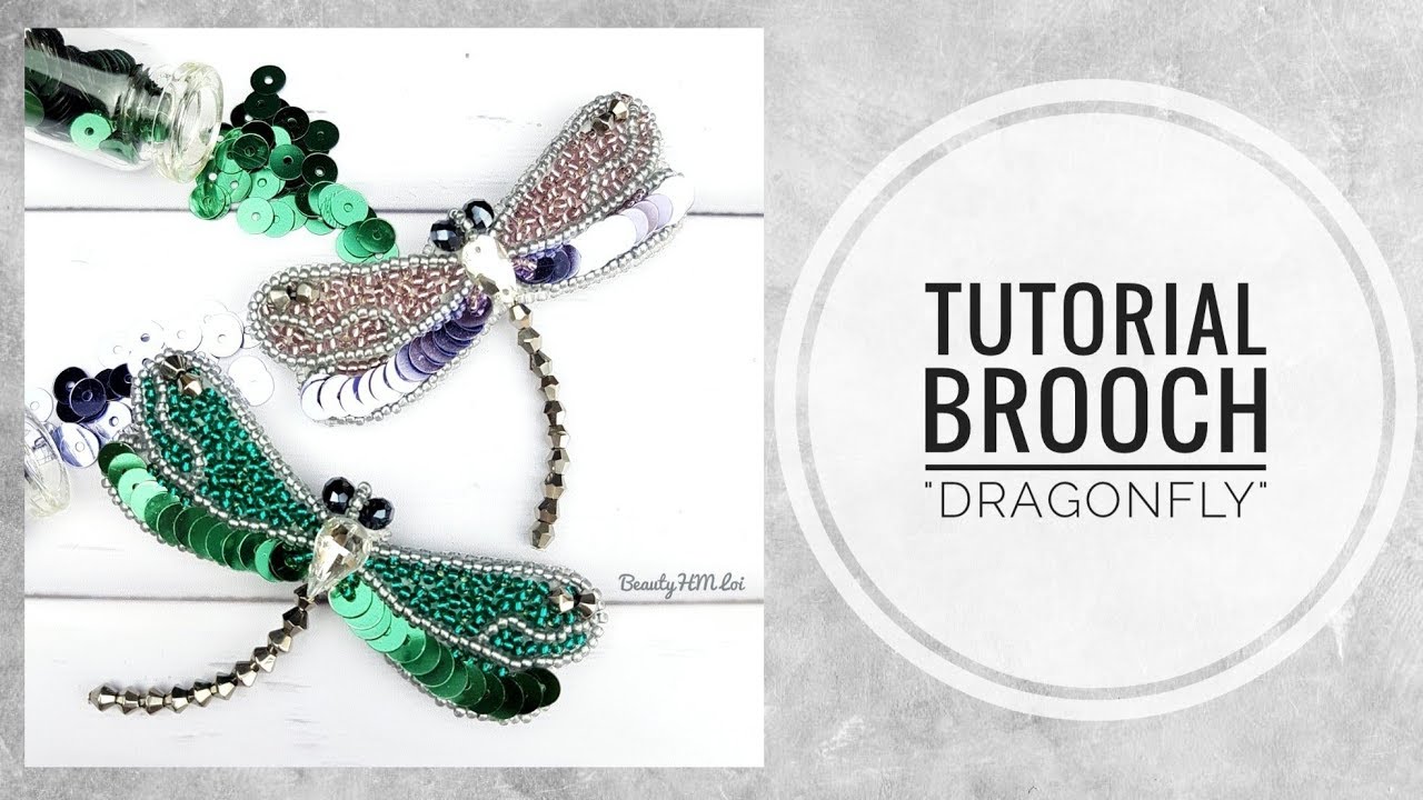 #МК - Брошь Стрекоза с пайетками | #Tutorial - Brooch of Dragonfly with sequins