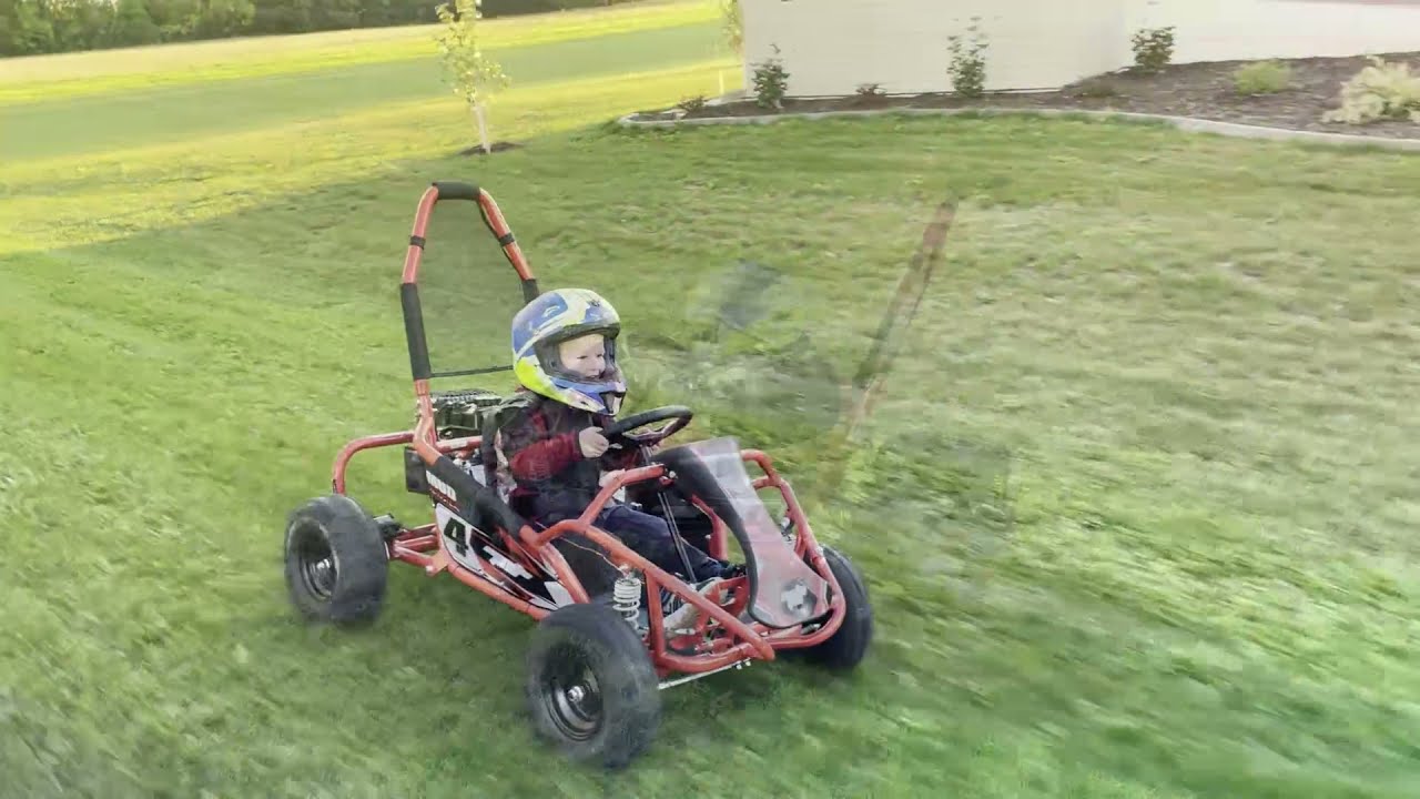 Kids Mototec Mud Monster Go Kart Test Drive (98cc Gas Engine) - KID APPROVED