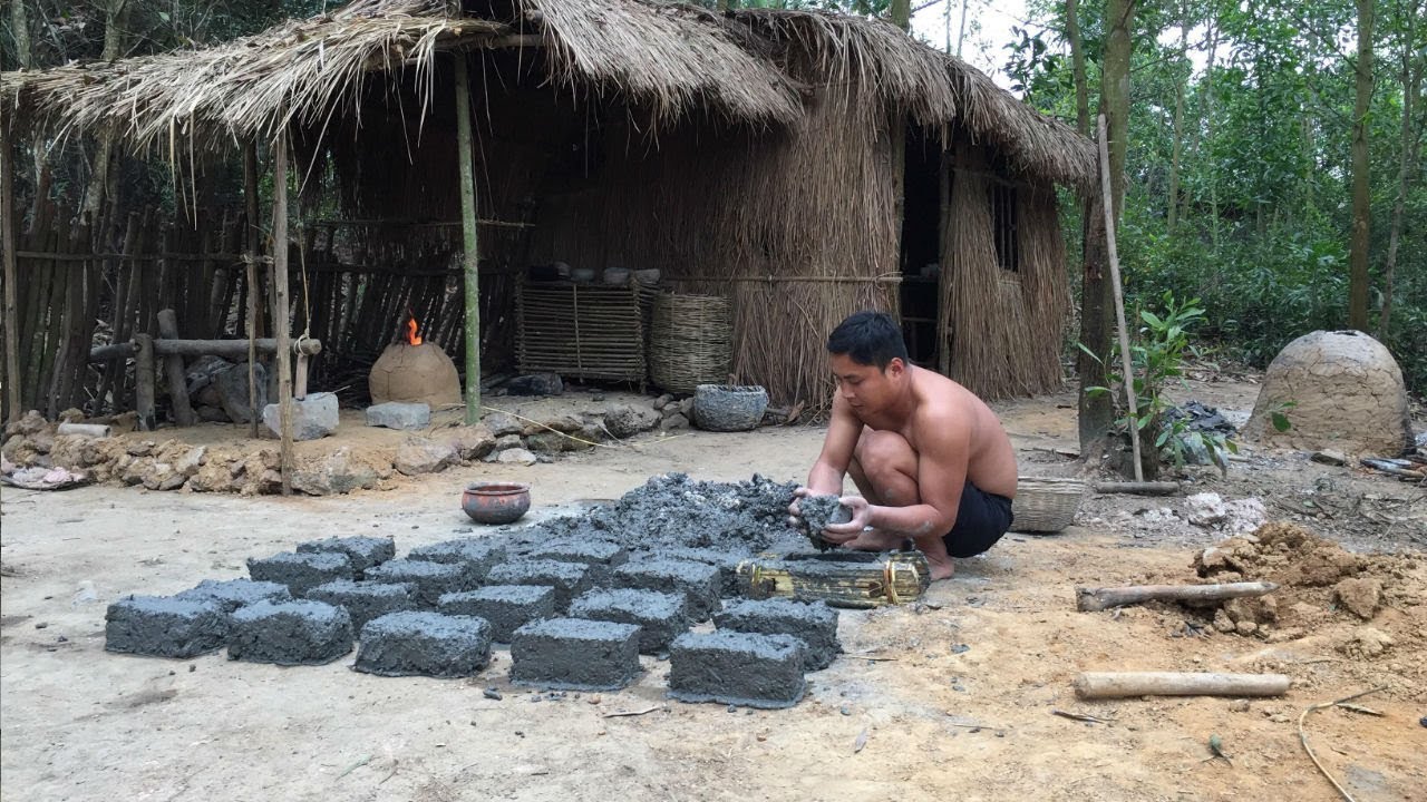 Primitive Technology:Brick from Lime Slag-Primitive life-wilderness
