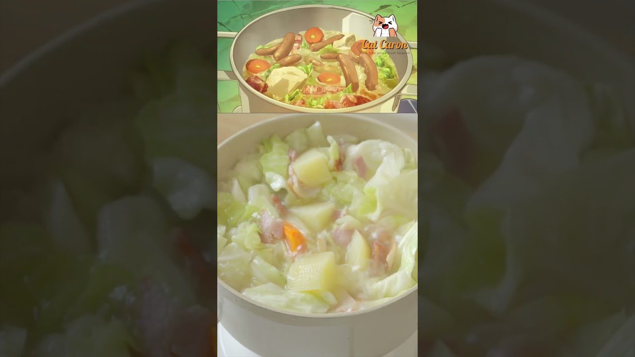 Camping Fire pot au feu #shorts #asmr #cooking #catcaron #animecooking #animeedit #anime