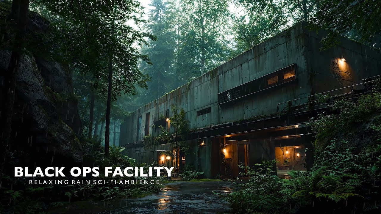 Secret Black Ops Facility &ndash; Dark Sci-Fi Rain Ambience for Focus & Sleep | 4K
