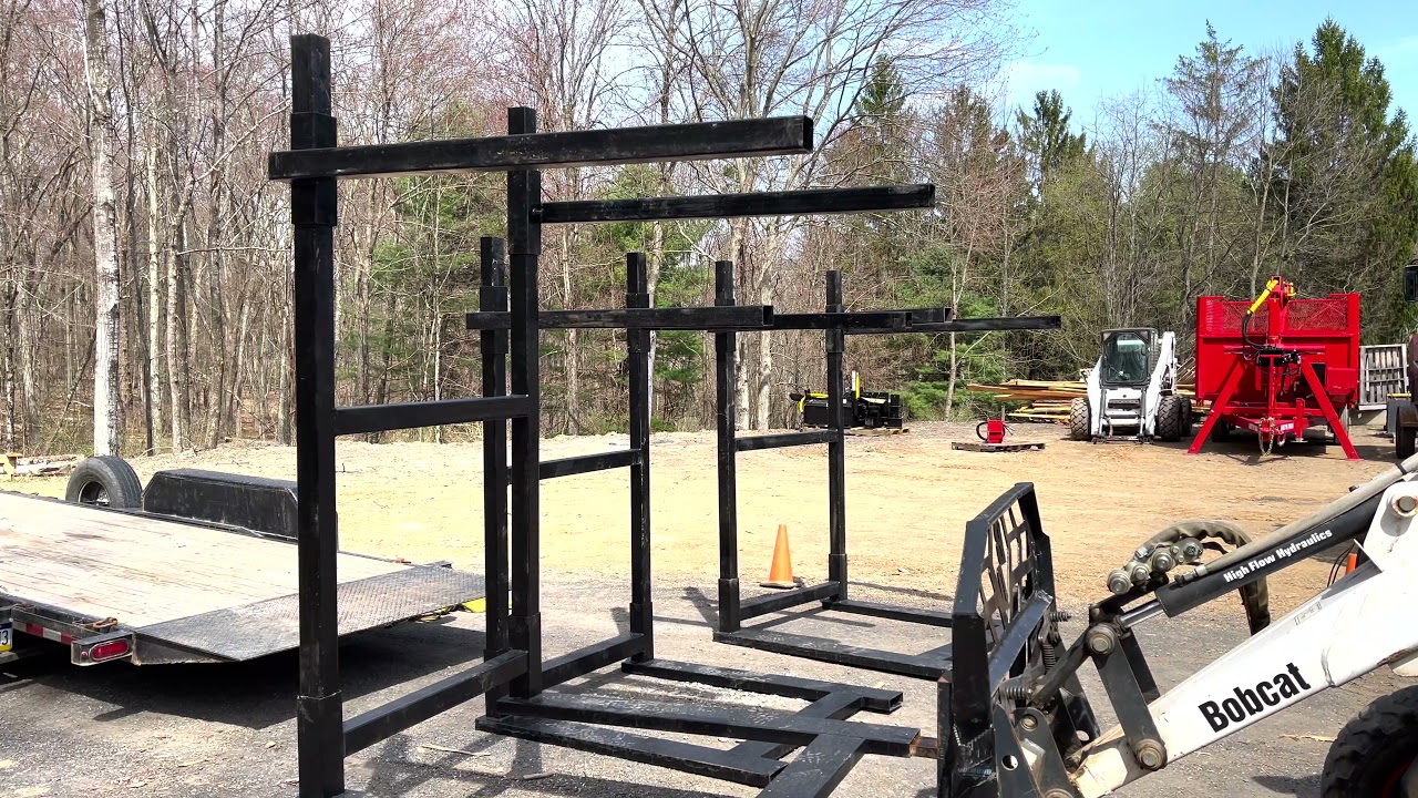 Bag Racks version 2.0 for holding our 1/3 fire wood bags