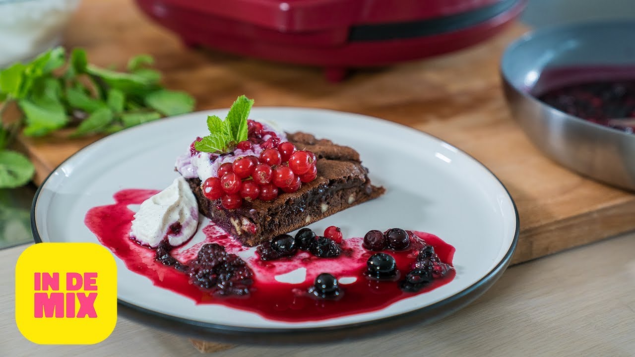 Brownie met vanille-ricotta en rood fruit | In de mix
