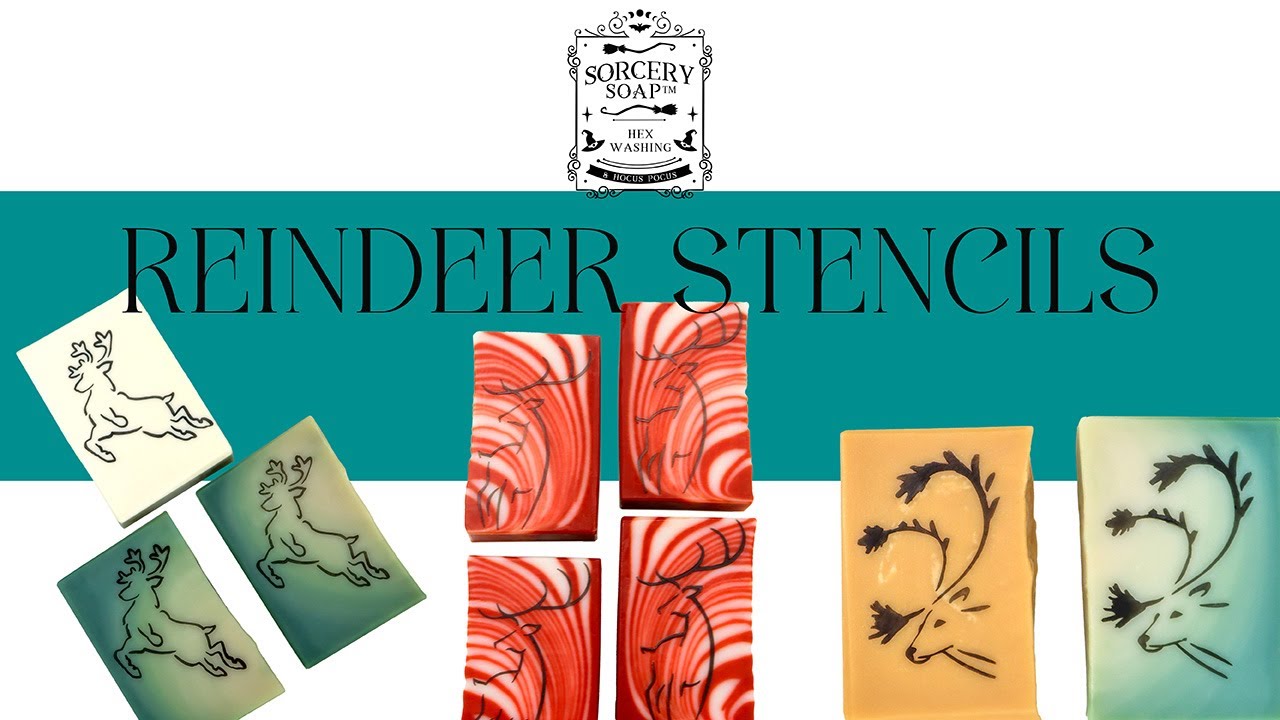 Reindeer Stencils, Sorcery News and Stencil and Soap Dough Use