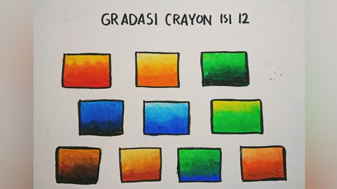 GRADASI WARNA CRAYON ISI 12 PALING MUDAH BANGET COCOK UNTUK PEMULA