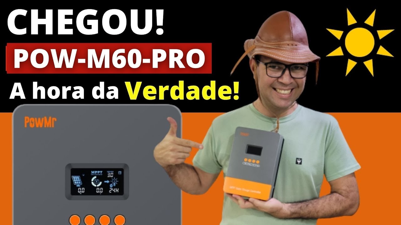 Novo POW-M60-PRO - Controlador de Carga MPPT - Energia Solar Off Grid - New PowMr