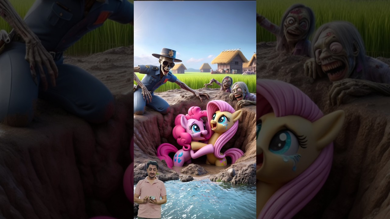 ❤️ Zombie Police Attack Pinkie Pie & Fluttershy In Dughole 🥰