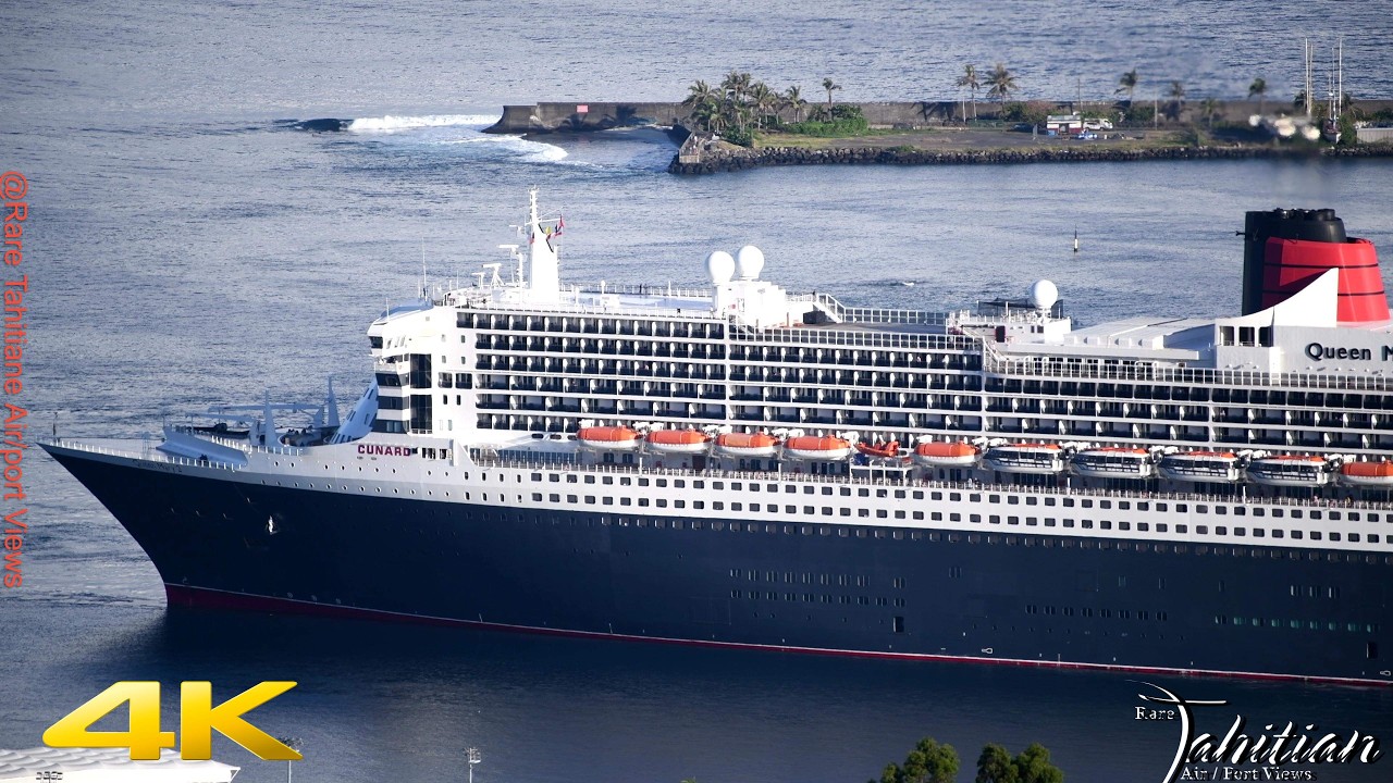Feb 18, 2026 : CUNARD's Passenger ship QUEEN MARY 2 was seen docking in Papeete port of call