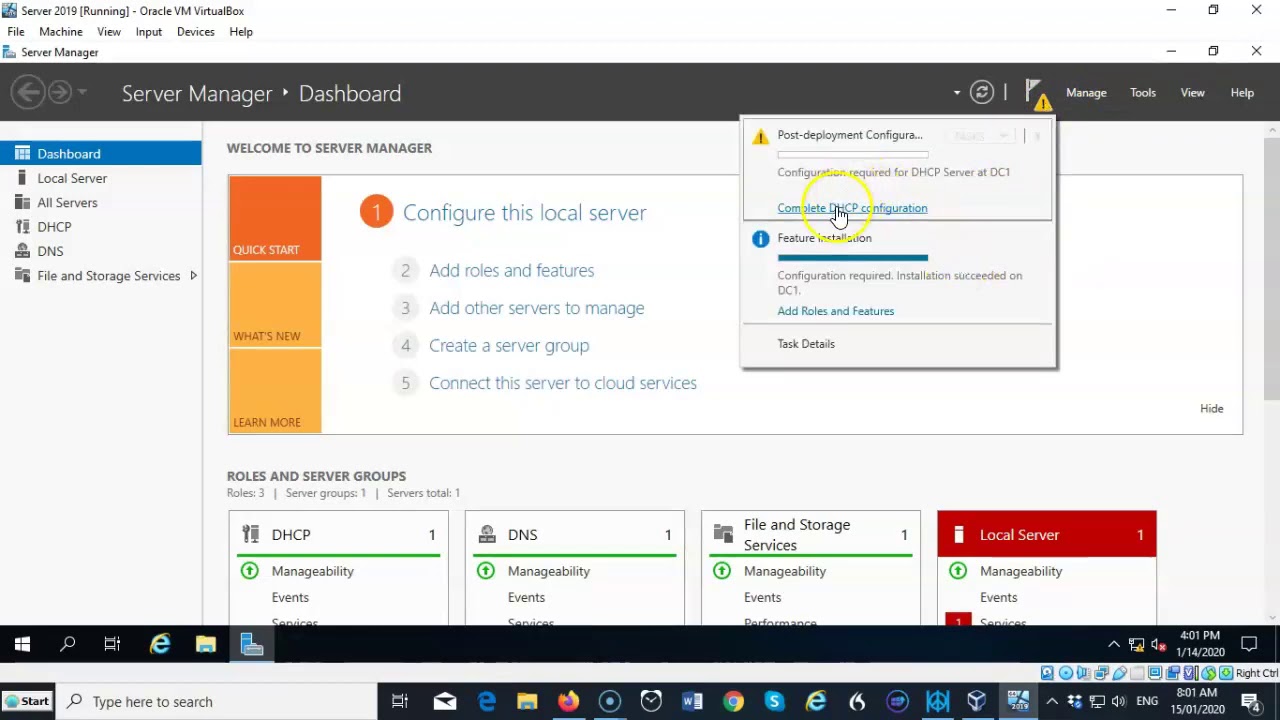Installing the DHCP Server Role Using Server Manager