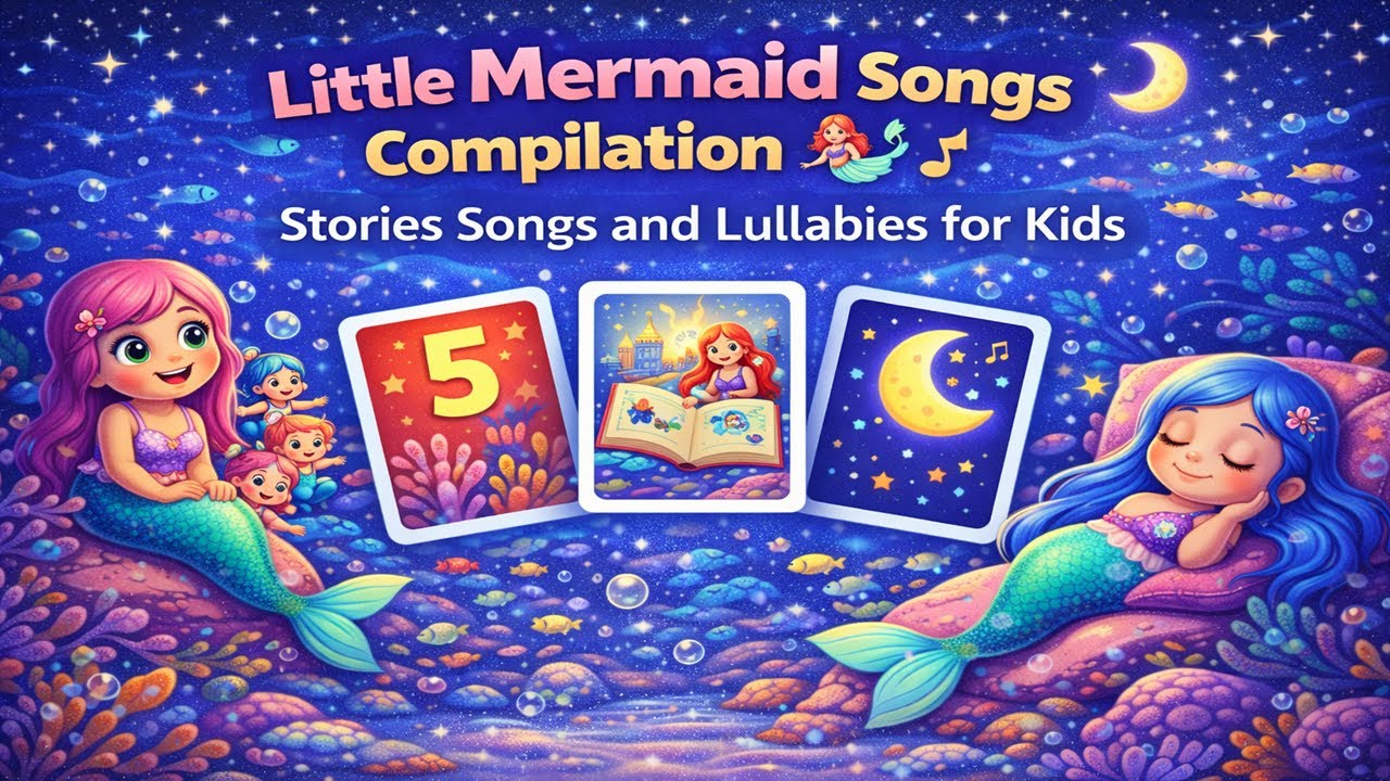 Little Mermaid Songs Compilation 🧜‍♀️🌙 | Stories Songs and Lullabies for Kids