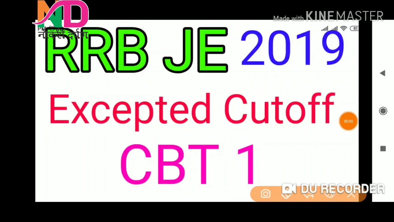 RRB JE EXPECTED CUTOFF 2019