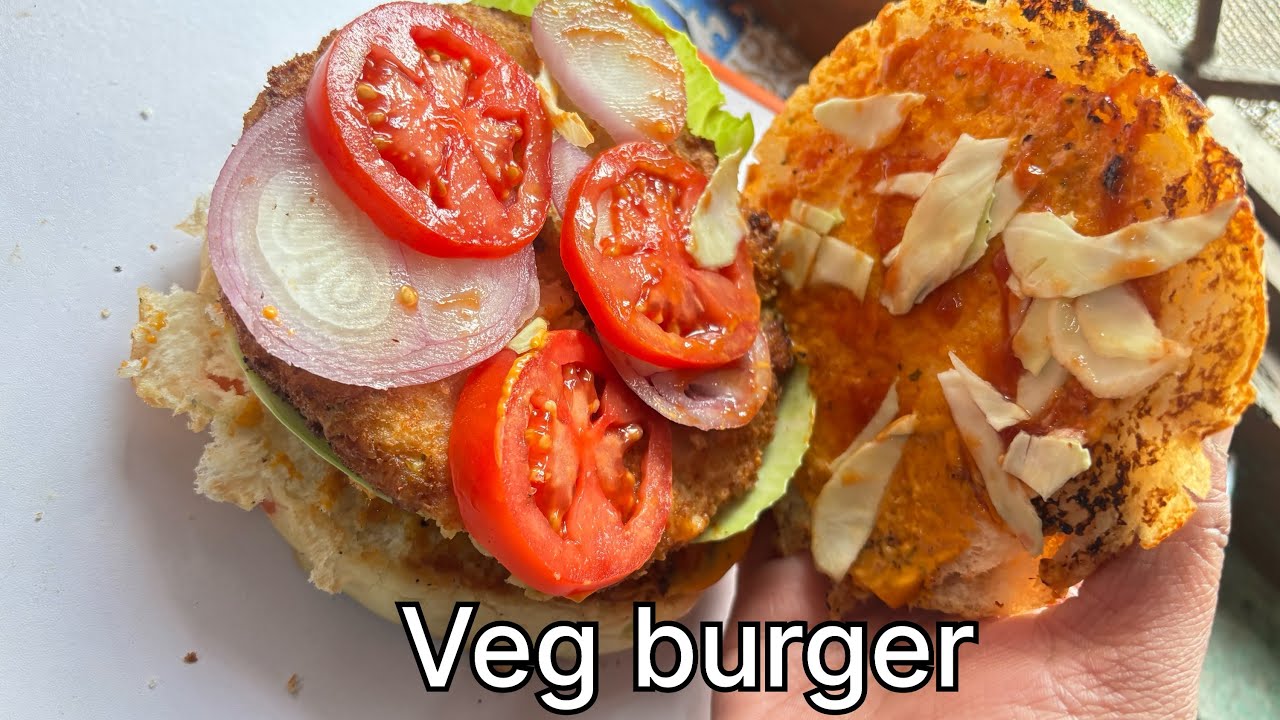Veg burger recipe!घर पर बनाए बर्गर with full of veggie pattie 