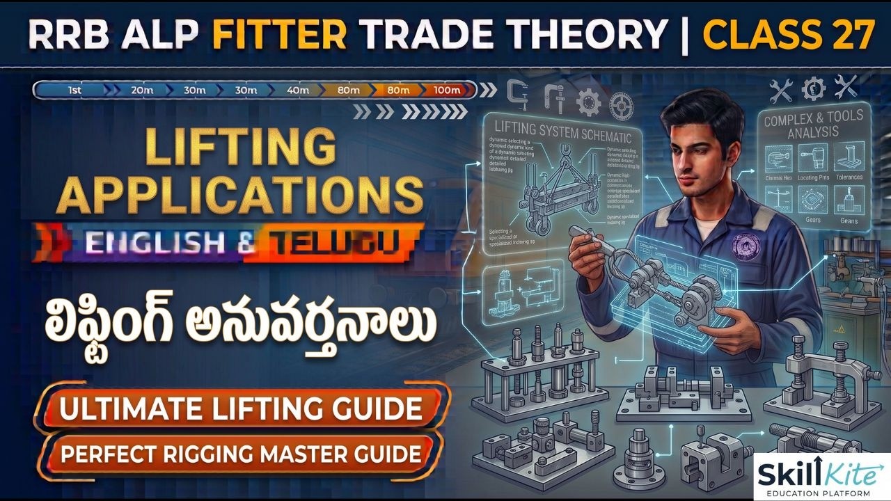 RRB ALP Fitter Trade Theory | Class 27 | LIFTING APPLICATIONS (English & Telugu)