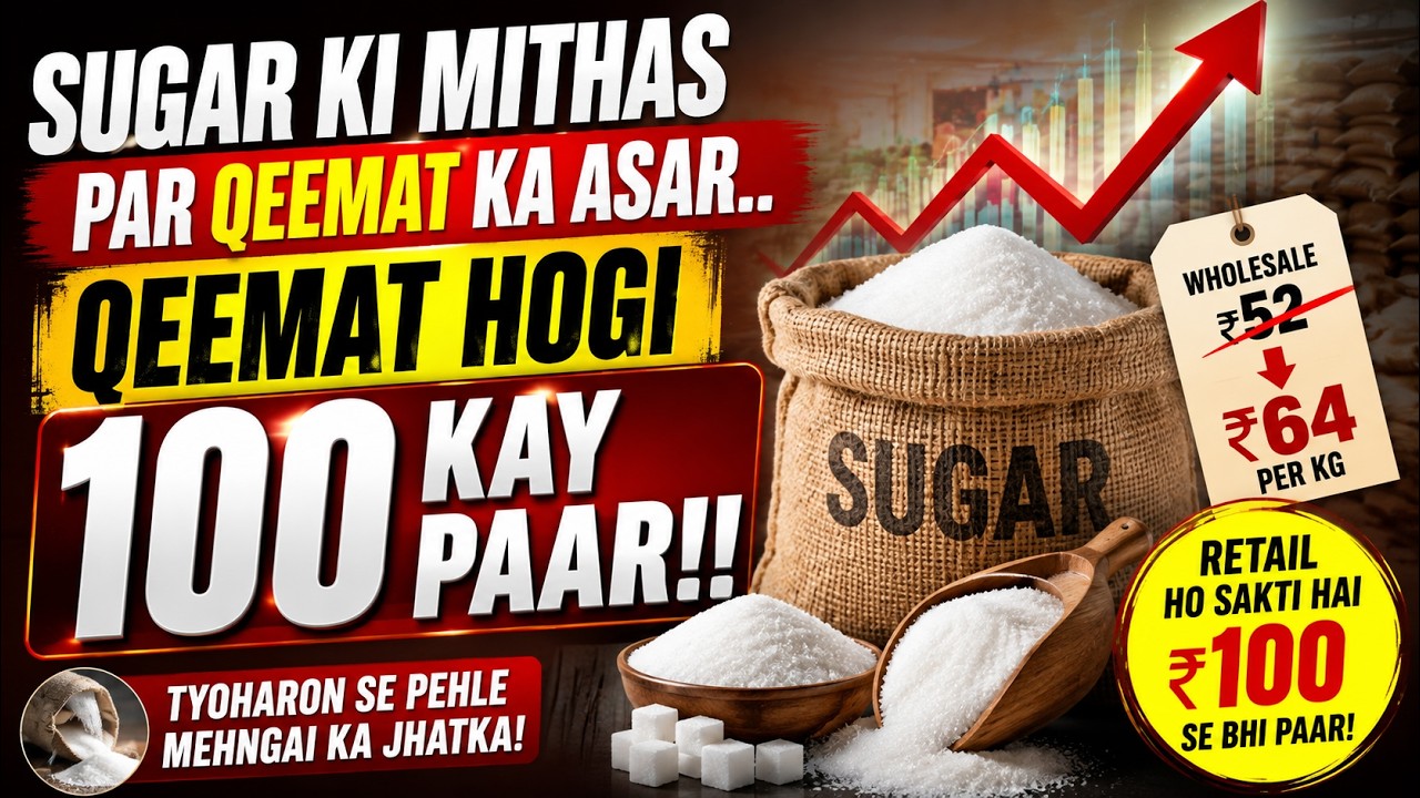 BIG NEWS: SUGAR KI MITHAS PAR QEEMAT KA ASAR.. QEEMAT HOGI 100 KAY PAAR?!! #sugar #sugarprices #news