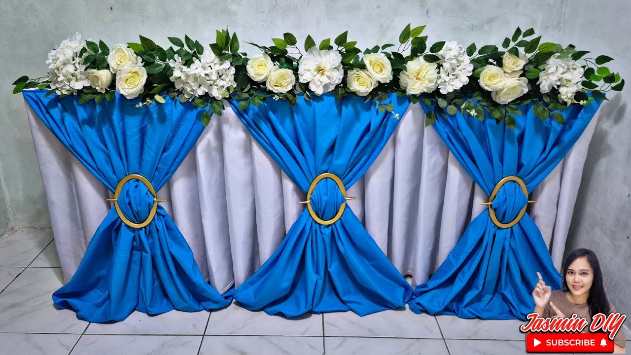 Design #2 SIMPLE, EASY, BEAUTIFUL & ELEGANT TABLE SKIRTING TABLE DECORATION IDEAS #diy #anyoccasion