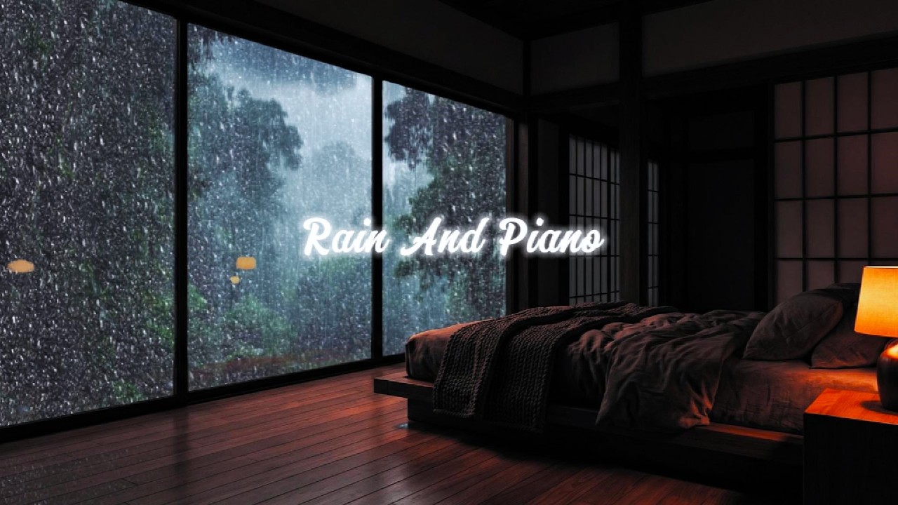 Deep Sleep Piano Music with Rain Sounds for Anxiety Relief and Peaceful Night Sleep