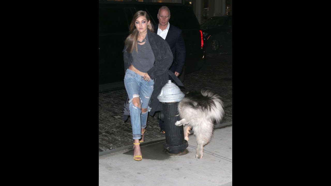 Gigi Hadid Narrowly Avoids Being PEED On By Dog As She Heads To Charity Event