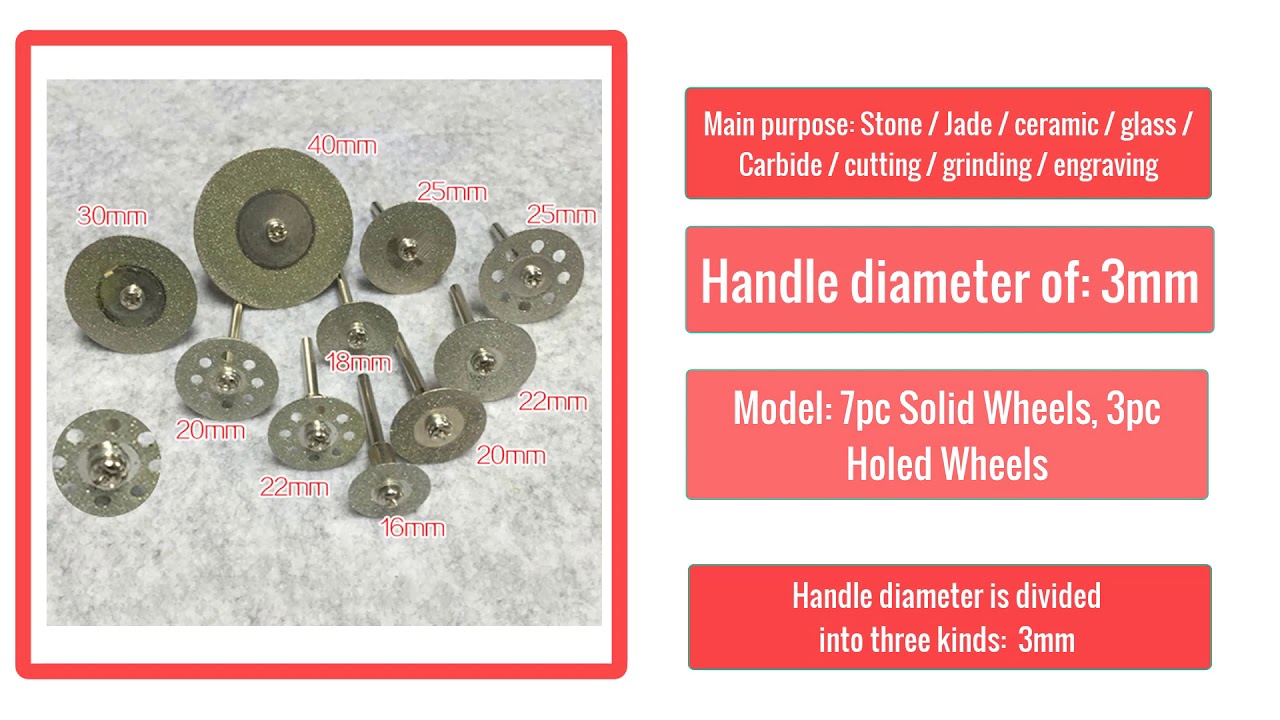 Best Mini Diamond Saw Blade Silver Cutting Disc Cut-off Hold Wheel Set For Dremel Rotary Tool