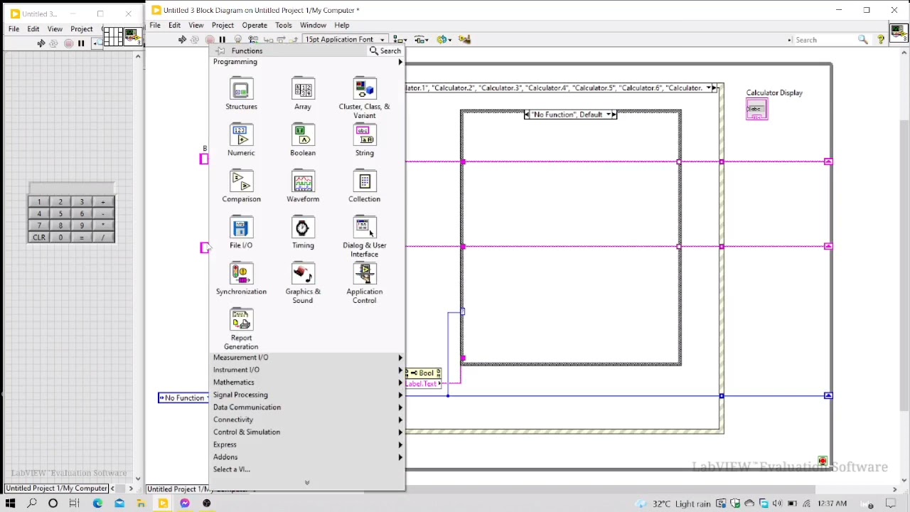 Calculator using LabVIEW - Ryan Rodriguez