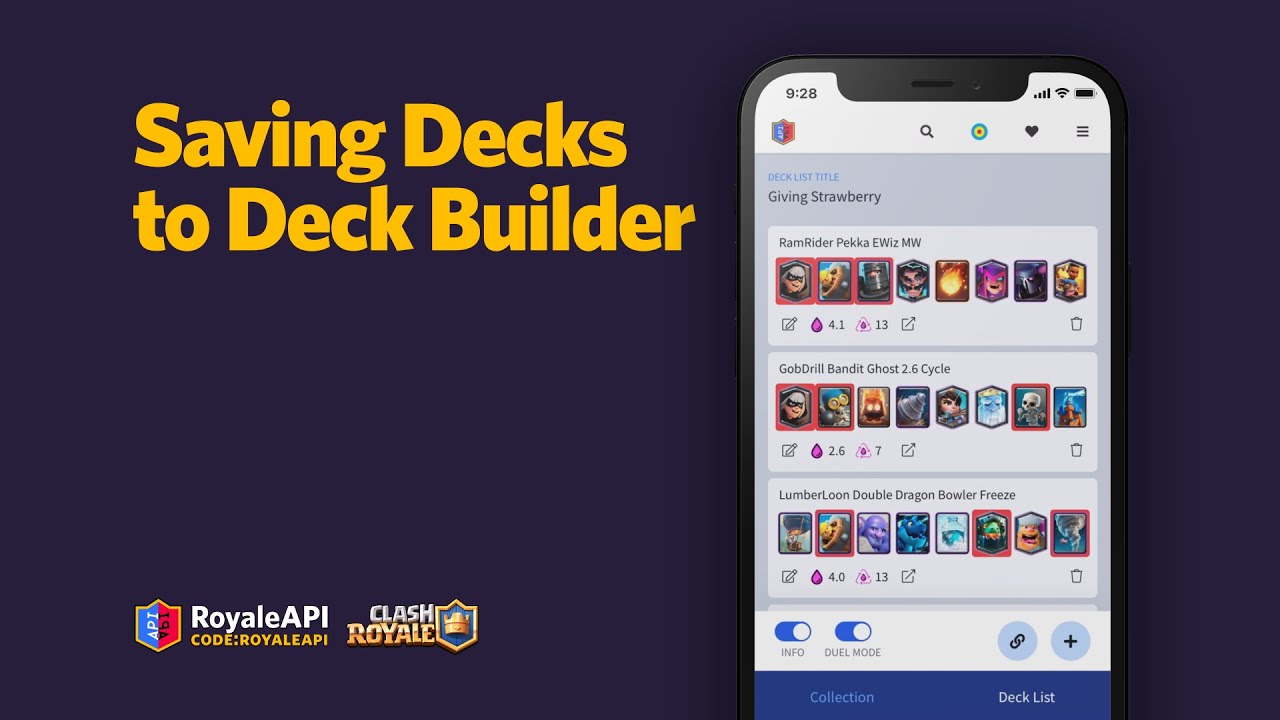 How to save Decks from Deck Search to Deck Builder on RoyaleAPI - Clash Royale Tools
