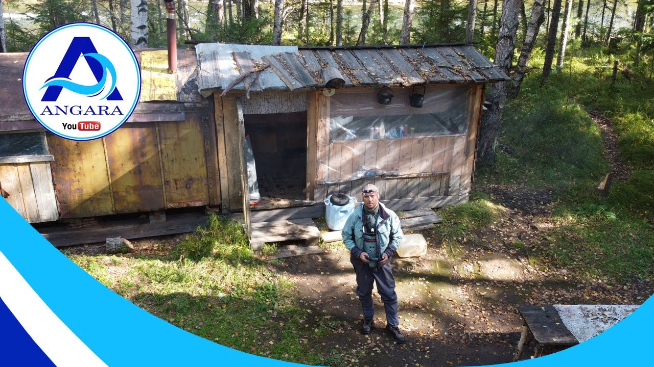 Рыбалка в тайге. Ночуем в лесной избе. Ловим хариуса. Лодка Азимут Джет лайн.