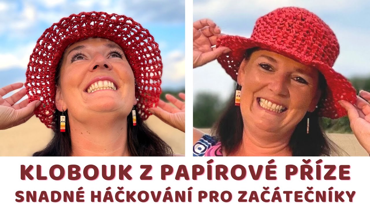 💗Báječný klobouk z papírové příze 💗 návod pro začátečníky 💗 klobouk na léto na všechny velikosti💗