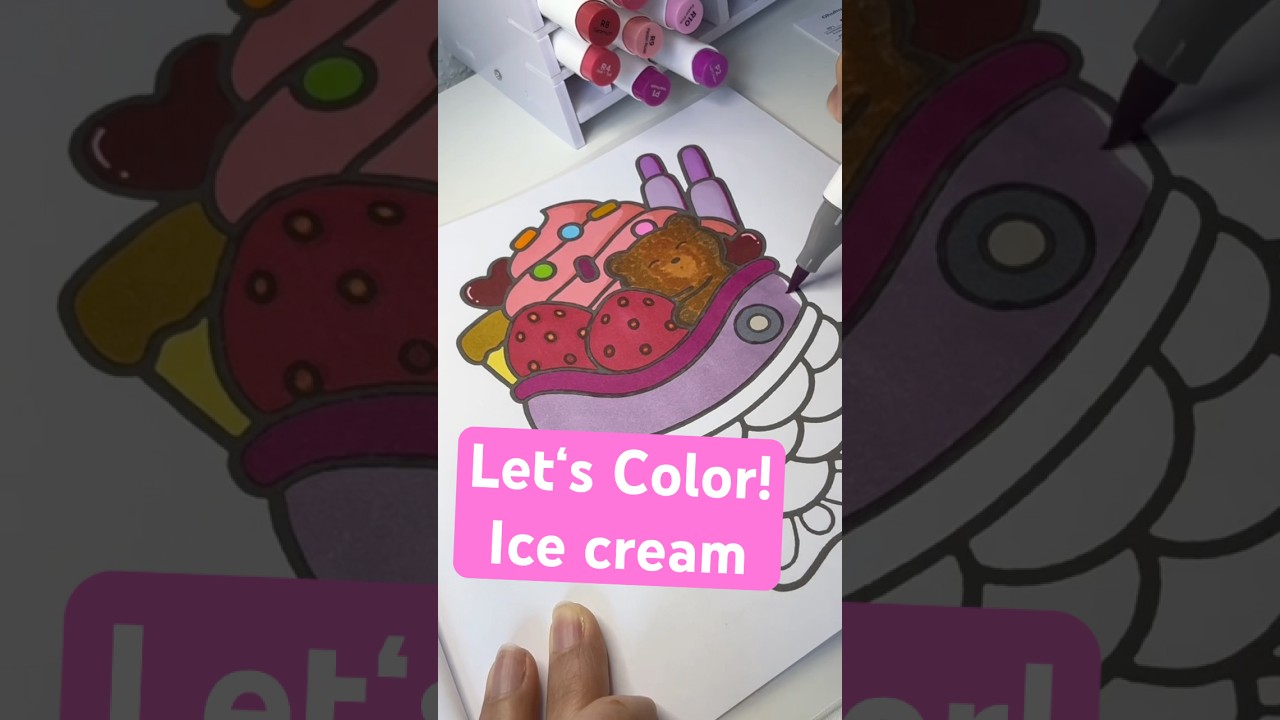 Let&lsquo;s color some Ice cream #coloringbook #coloringforbeginners #coloringforkids