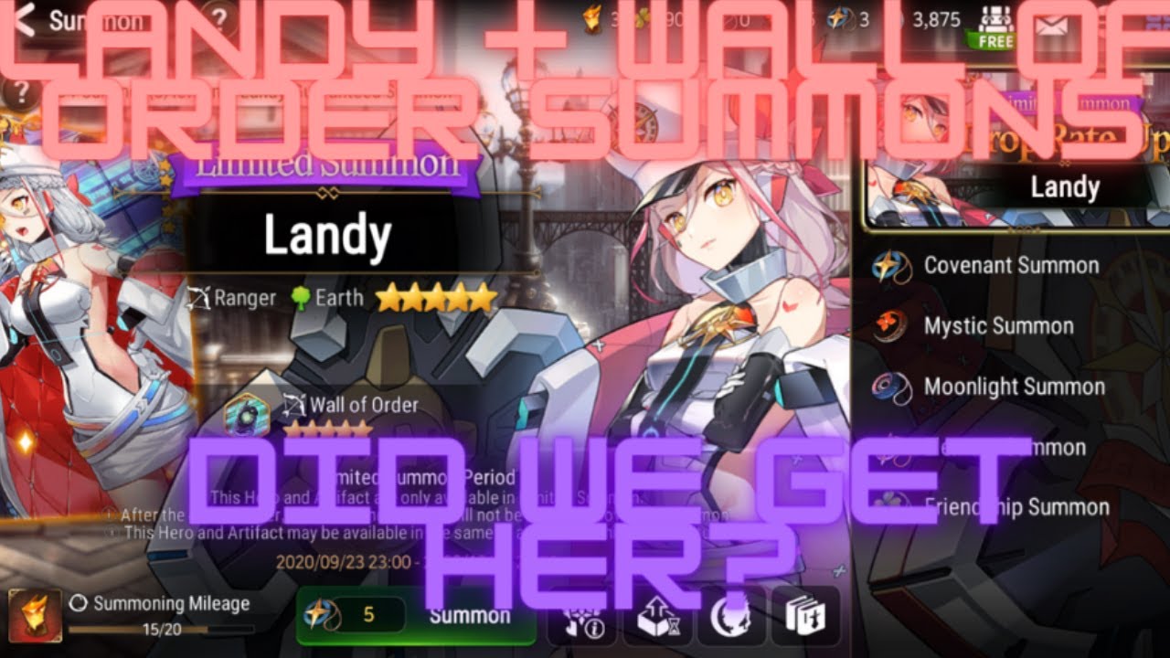 Landy + Wall of Order summons!