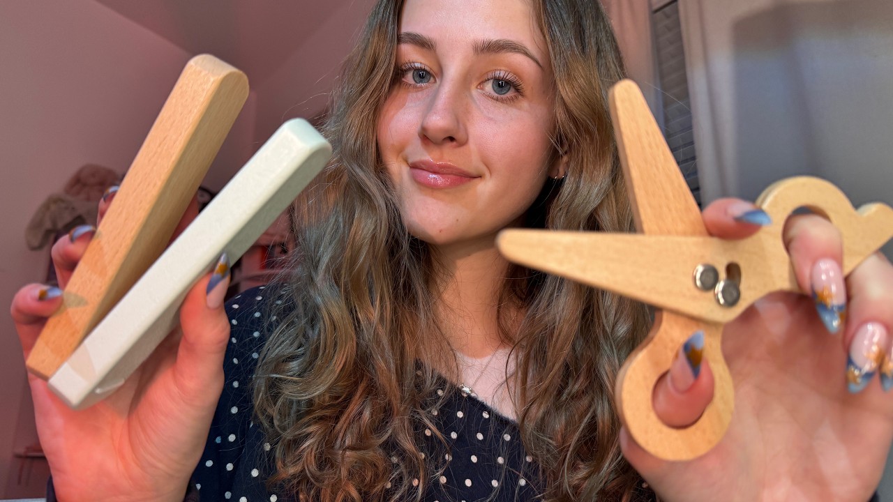Soft Spoken Wooden Haircut ASMR ✂️ Clipping, Styling, & Hair Brushing for Sleep + Tingles